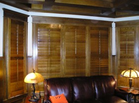 Plantation Shutters in Oak by Show-Case Shutters